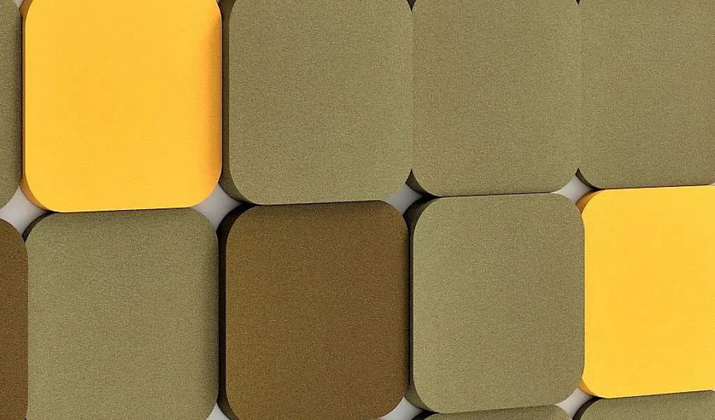 TELE M Soft Acoustic Wall Panel yellow composition Decormania UK
