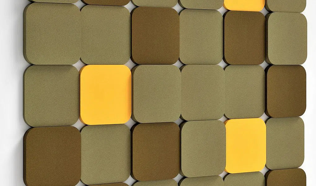 TELE M Soft Acoustic Wall Panels yellow composition Decormania UK