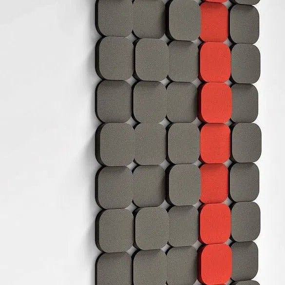 TELE S Soft Acoustic Wall Panel grey and red composition DecorMania UK