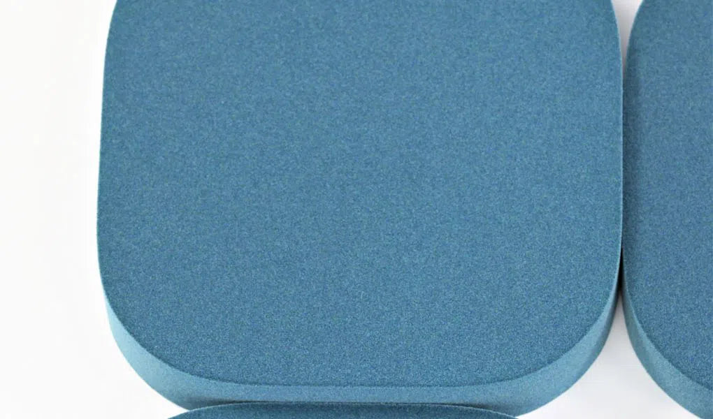 TELE S Soft Acoustic Wall Panels blue panel closeup DecorMania UK