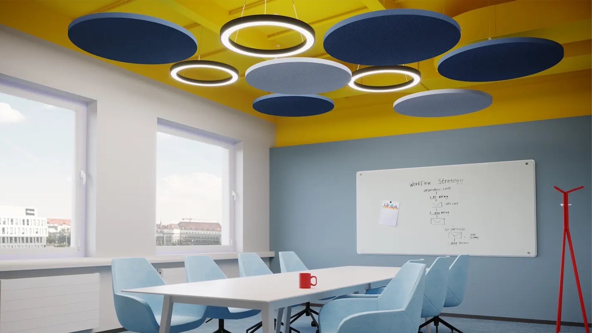 Dot AIR Acoustic Suspended Ceiling Panel in office interior Decormania