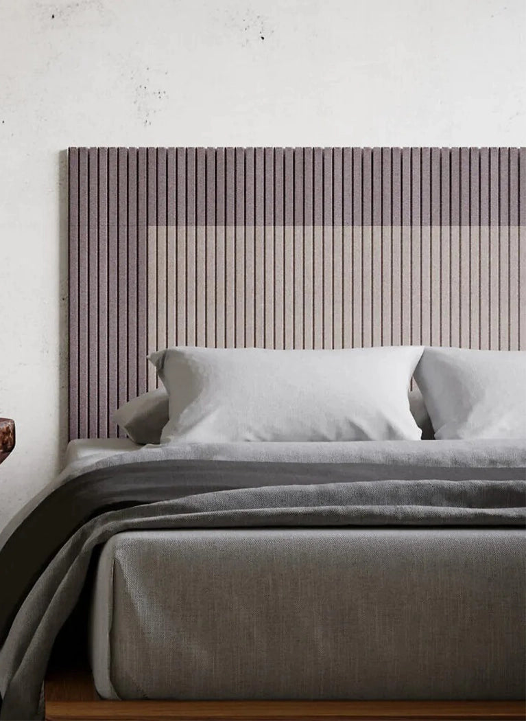 fluffo rift acoustic soft wall panels in bedroom interior Decomania