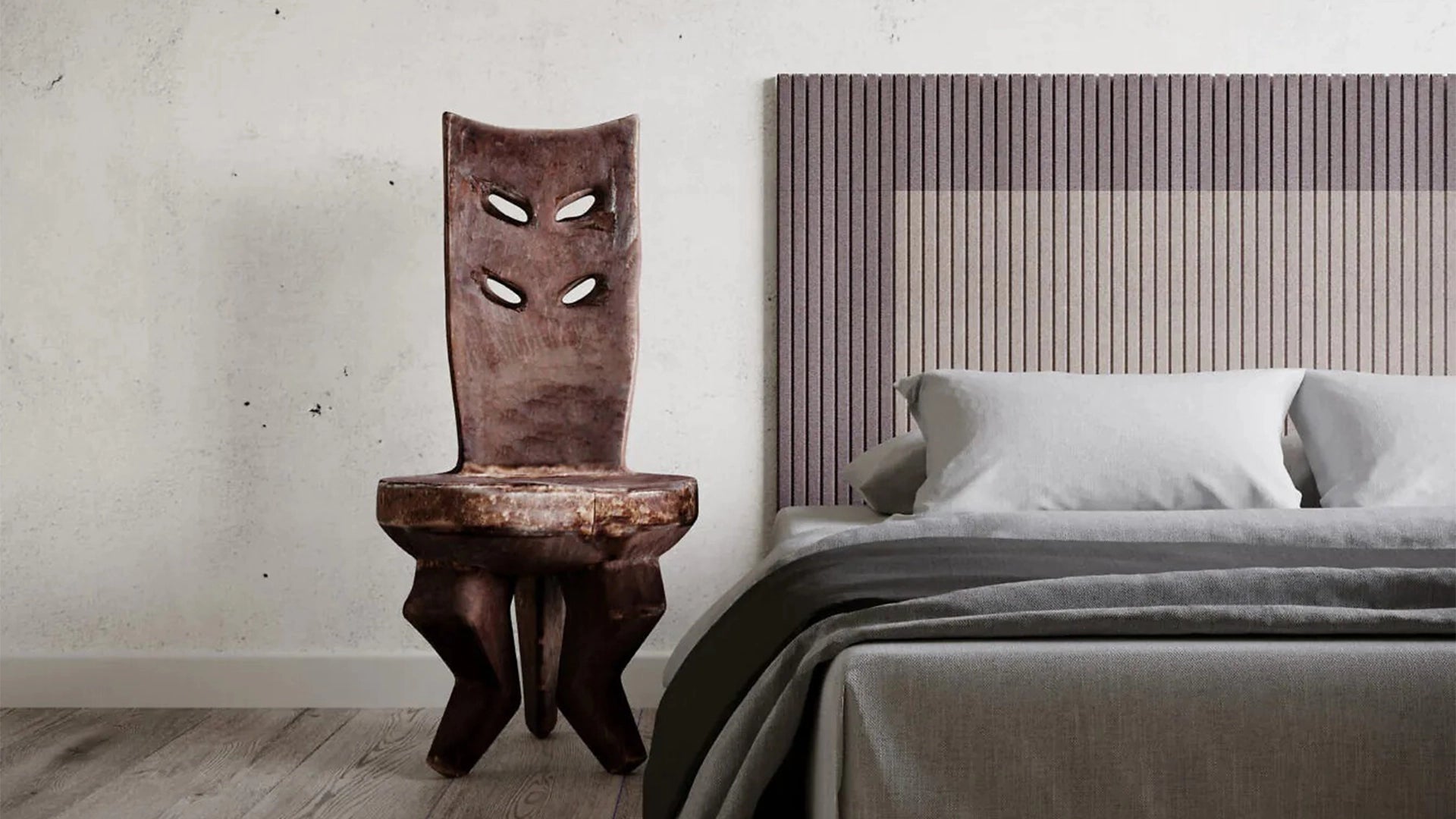 fluffo rift acoustic soft wall panels in bedroom interior Decomania