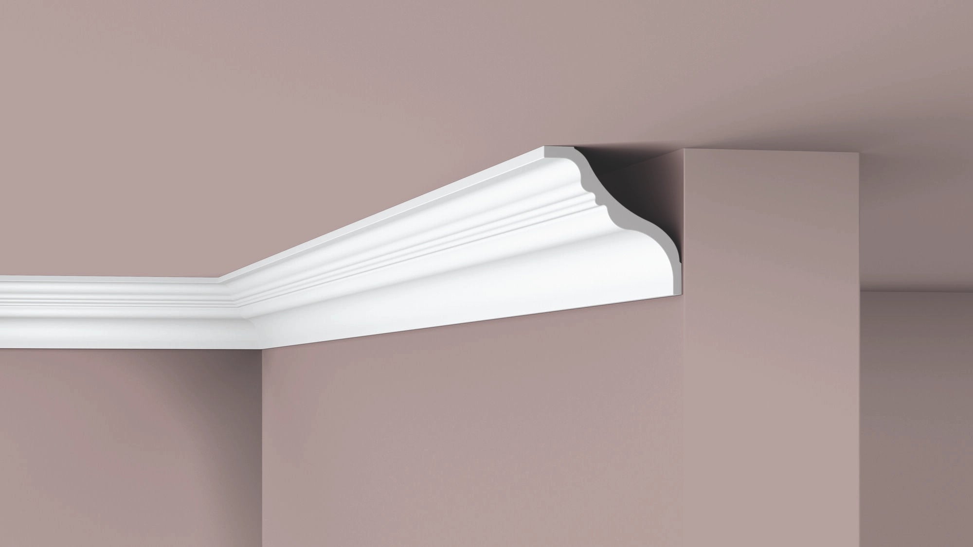 NOMASTYL® NMC 2m Ceiling Coving on plain wall and ceiling Decormania UK