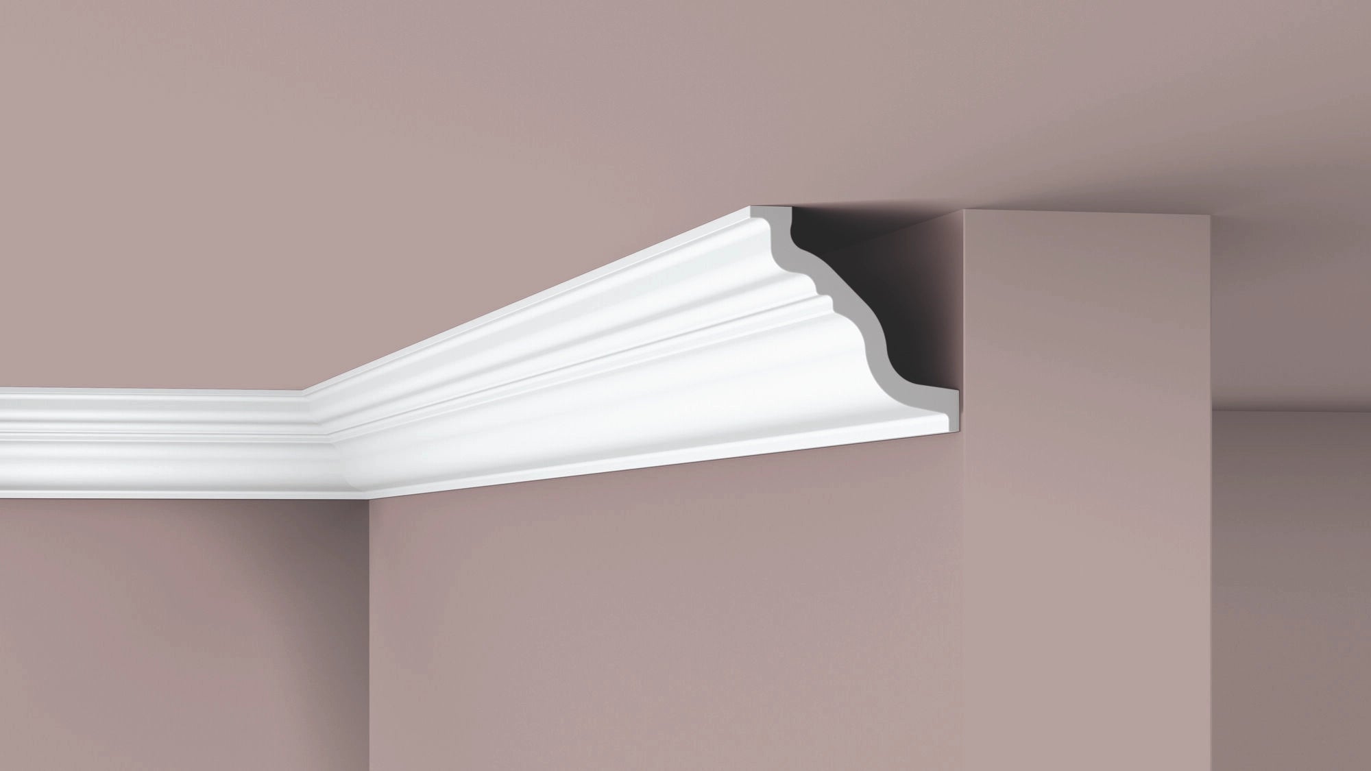 NOMASTYL® NMC 2m Ceiling Coving on plain wall and ceiling Decormania UK