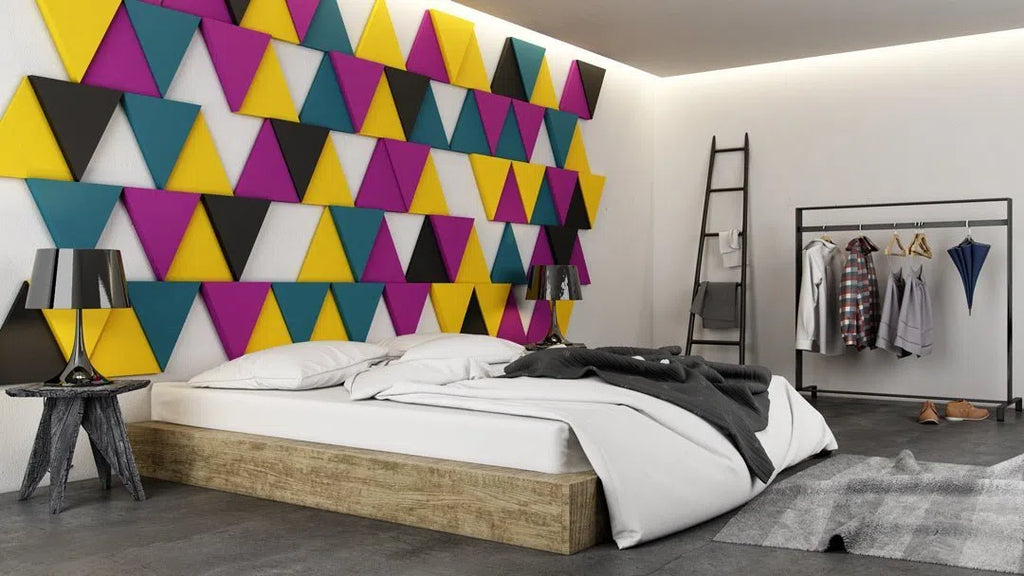 TRIADA Soft Acoustic Wall Panel in bedroom interior Decormania UK