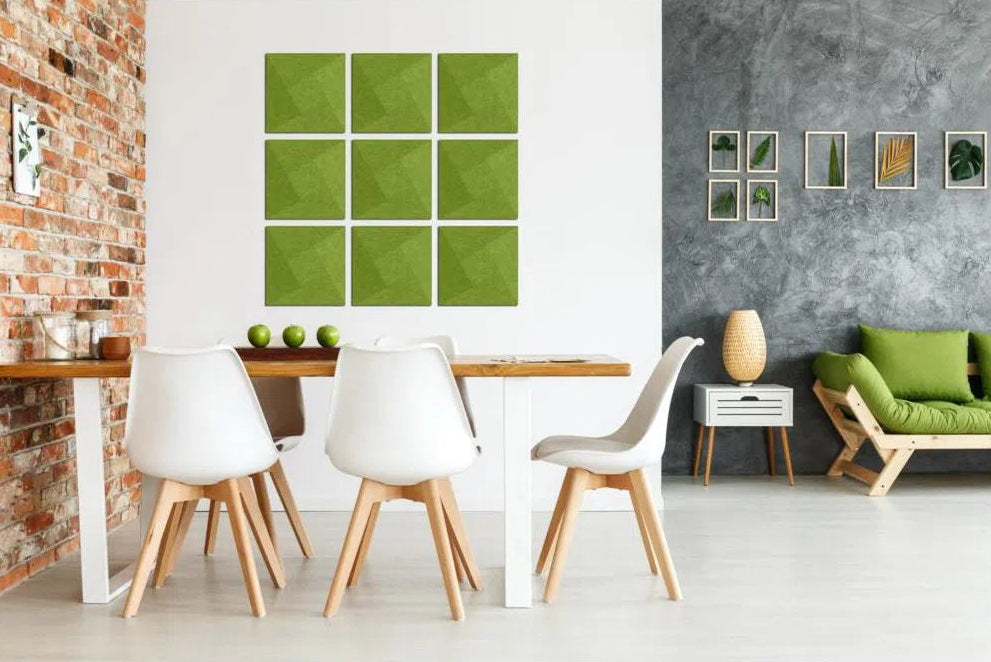 TWIST Acoustic 3D Felt Wall Panels composition OLIVE Multipack Decormania UK