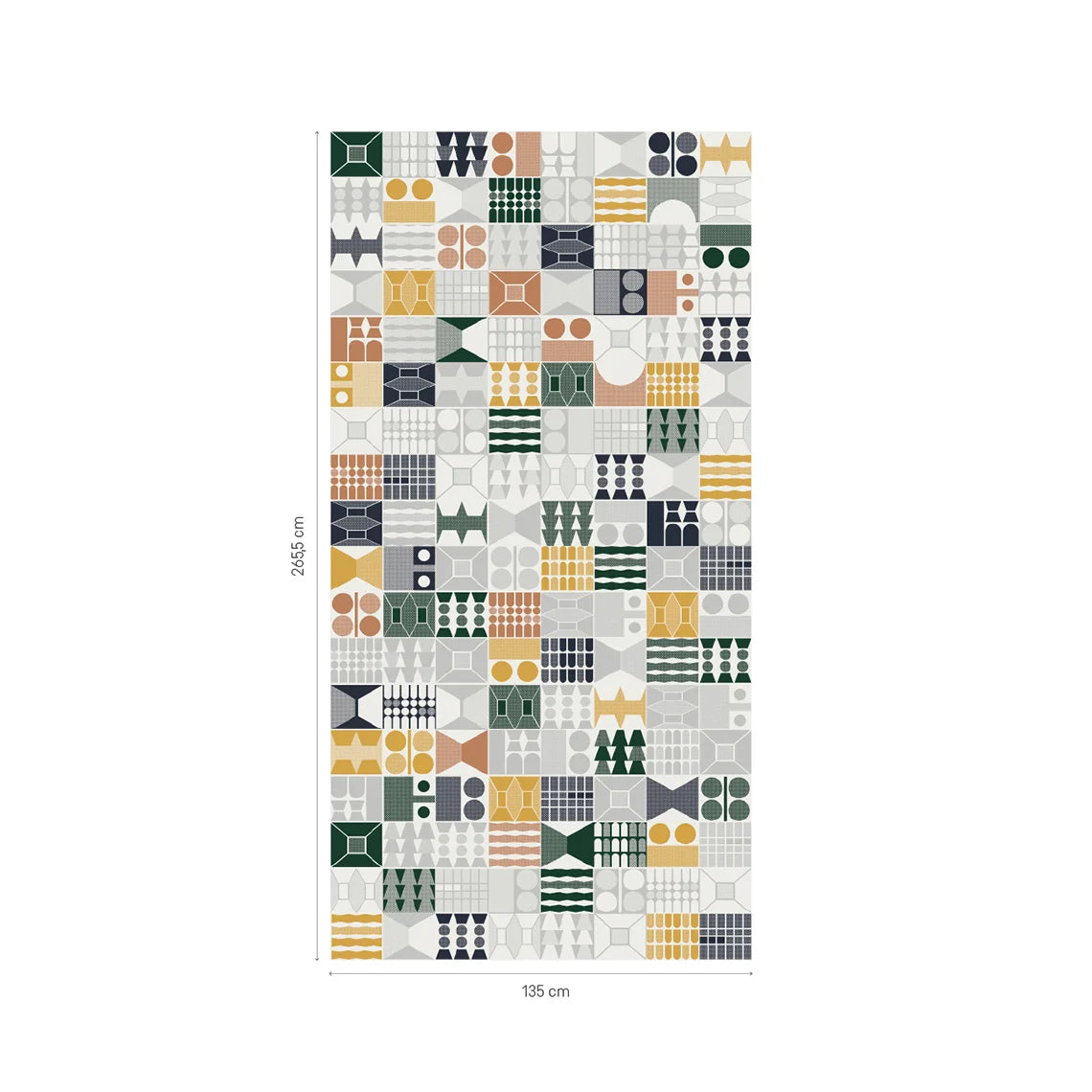 Patterns Multiform decorative wall panels with colourful geometric design 265.5 x 135 cm