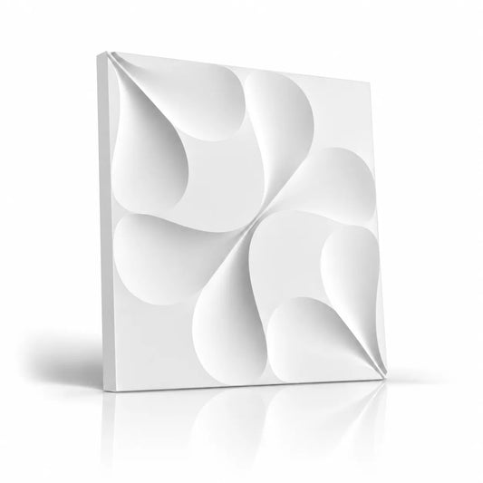 White Tree gypsum 3D wall panel 50 x 50 cm with sculptural organic relief on a white background
