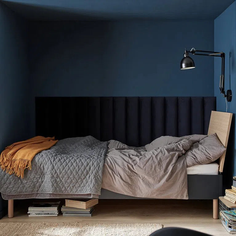 Upholstered Wall Panels 60x15 cm in bedroom interior DecorMania UK