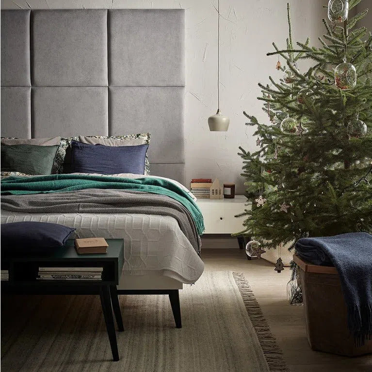 Upholstered Wall Panels 60x60 cm in bedroom interior DecorMania UK