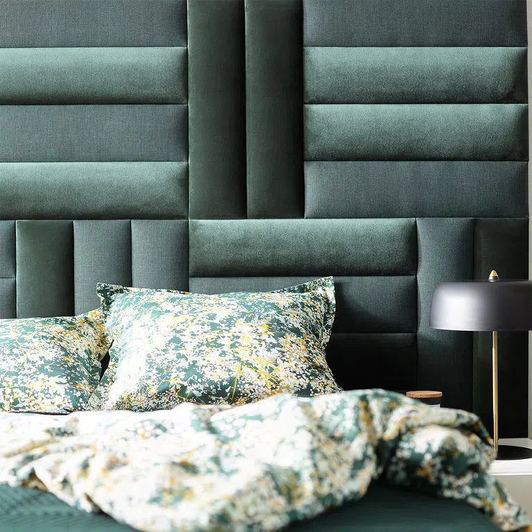 Upholstery Cushioned Wall Panels 60x15 cm in bedroom interior DecorMania UK