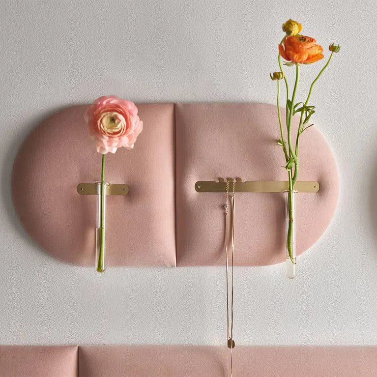 Upholstery Cushioned Wall Panels Oval 30x30 cm with flowers DecorMania UK