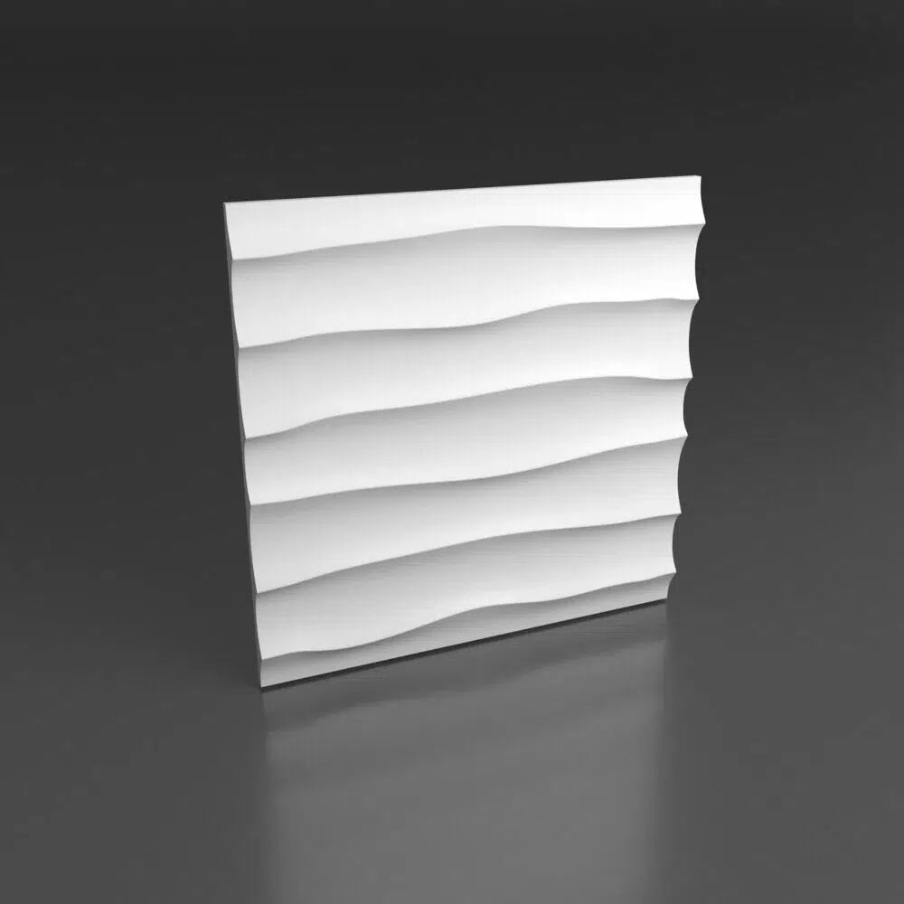 WAVES 3D Decorative Wall Panels - Polystyrene on black background | DecorMania