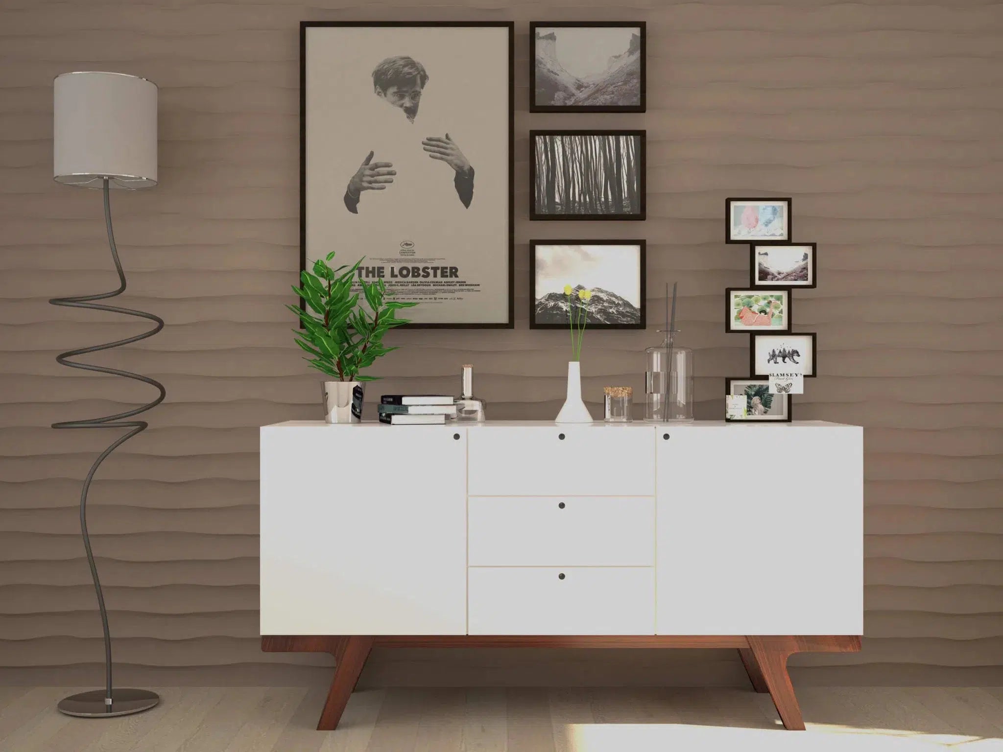 WAVES 3D Decorative Wall Panels - Polystyrene in living room interior | DecorMania UK