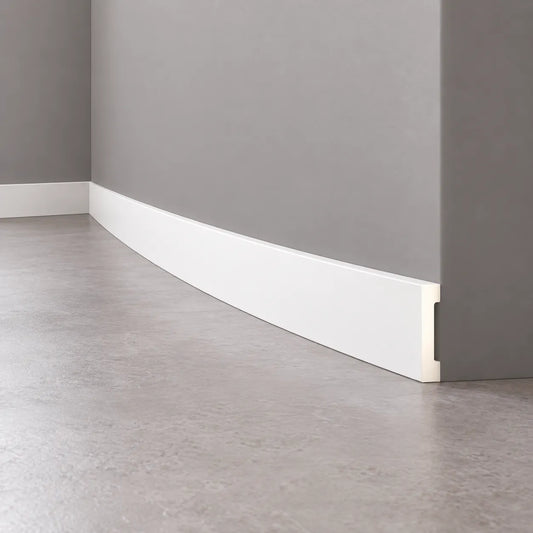 WD2 FLEX WALLSTYL flexible skirting board on curved wall