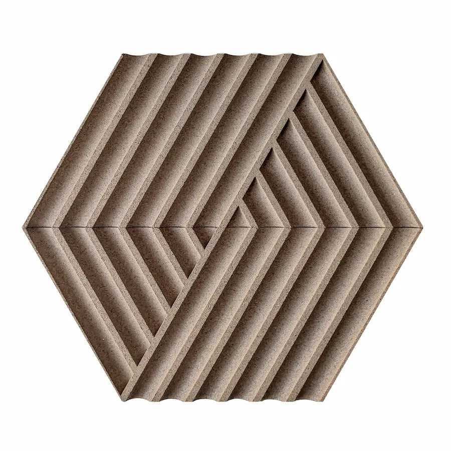 WEAVE 3D Cork Acoustic Wall Panels on white background DecorMania UK