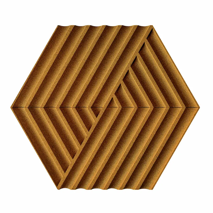 WEAVE 3D Cork Acoustic Wall Panels on white background DecorMania UK