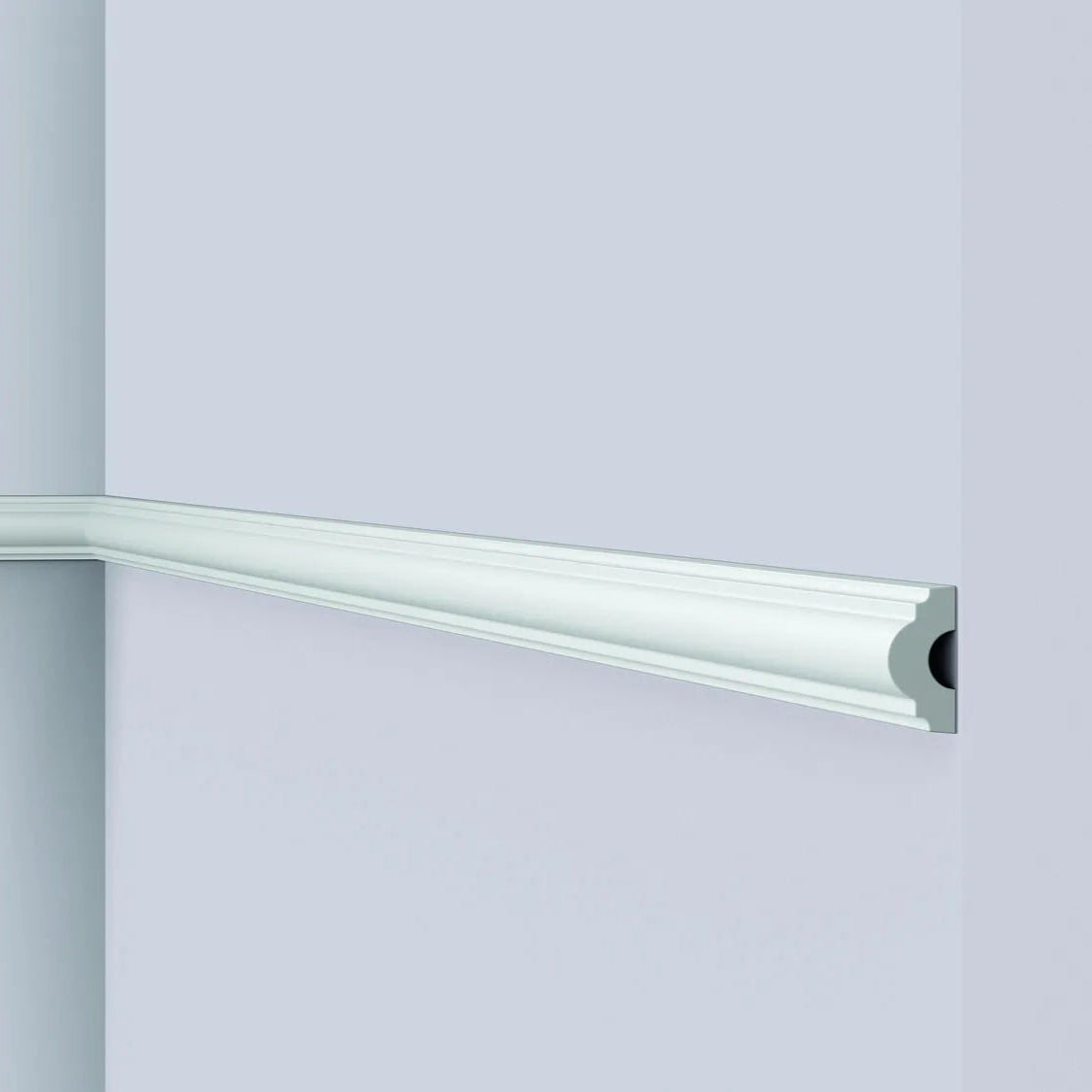 Close up view of WL7 2M WALLSTYL Dado Rail | on a solid background, highlighting its sleek design | DecorMania UK