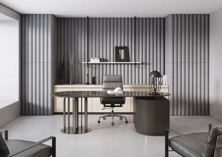 Concrete 3D wall panels interior dressing room
