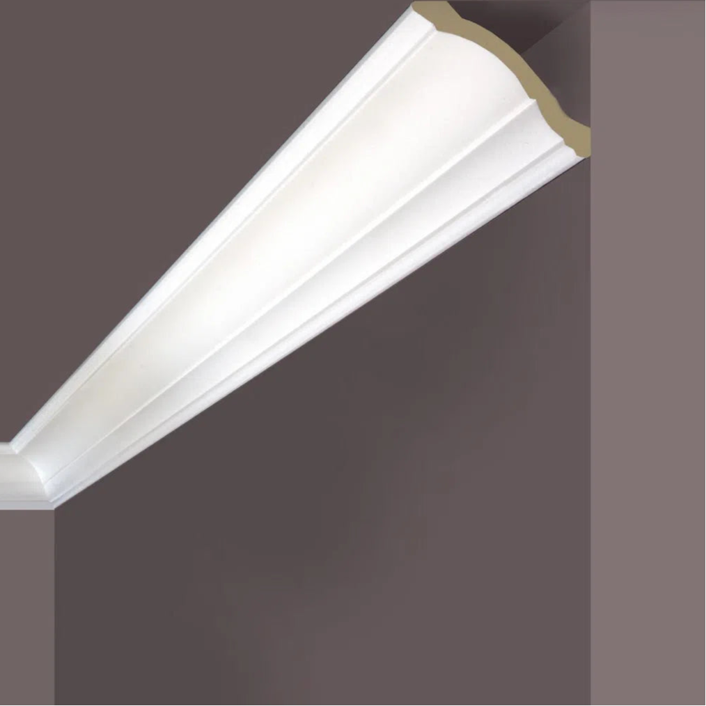 CARLOTTA (WT15) WALLSTYL® 2.44M NMC Ceiling Coving on a dark grey ceiling | DecorMania UK