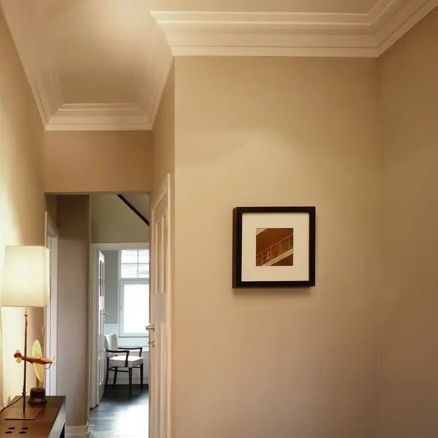 MIRANDA (WT24) 2M NMC Ceiling Coving in a warm toned hallway | DecorMania UK 