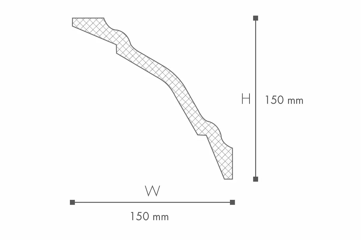 Dimensions of MIRANDA (WT24) 2M NMC Ceiling Coving | DecorMania UK 