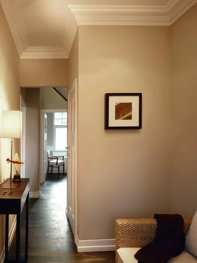 MIRANDA (WT24) 2M NMC Ceiling Coving in a warm toned hallway | DecorMania UK 