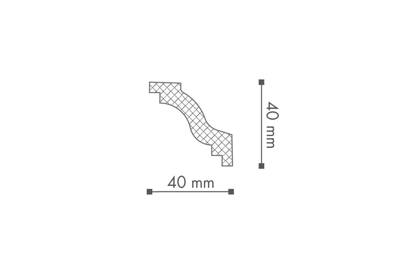 Dimensions of WT6 WALLSTYL® 2M NMC ceiling coving | DecorMania UK 