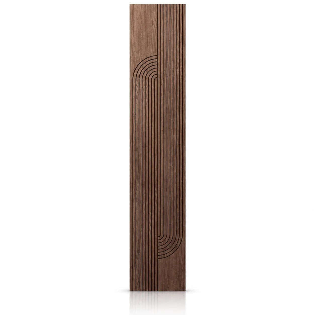 Walnut GrooveCraft Model 10 MDF wall panel 275 x 50 cm front view