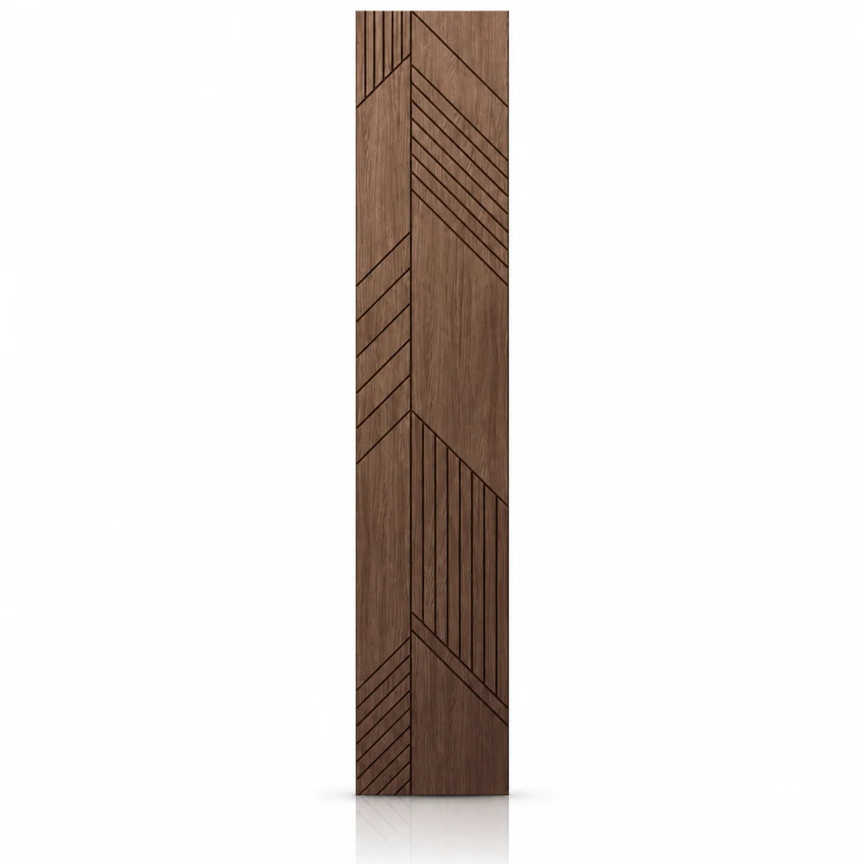 Walnut GrooveCraft Model 12 MDF wall panel 275 x 50 cm front view