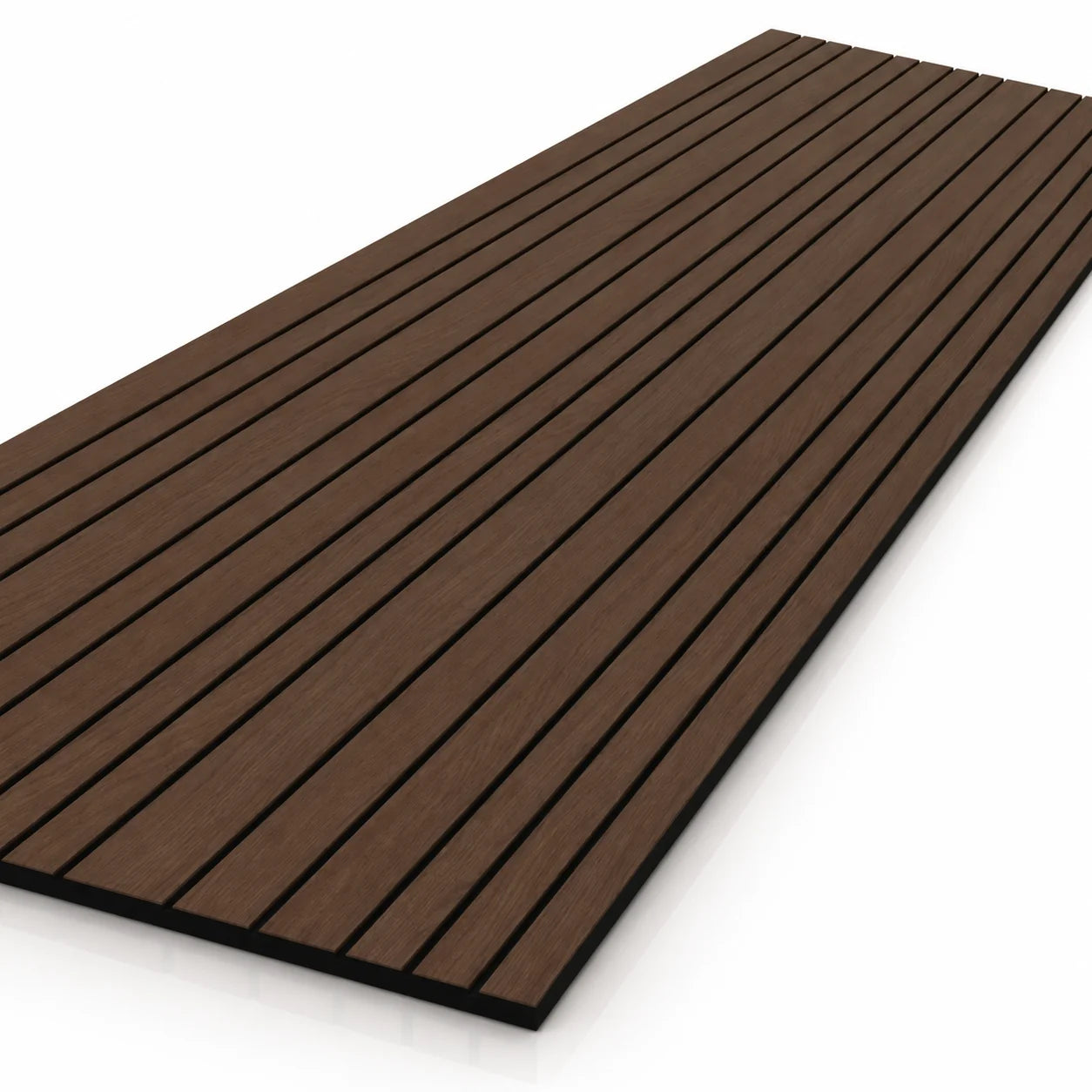 Close-up of Walnut GrooveCraft Model 13 MDF panel with vertical milled design