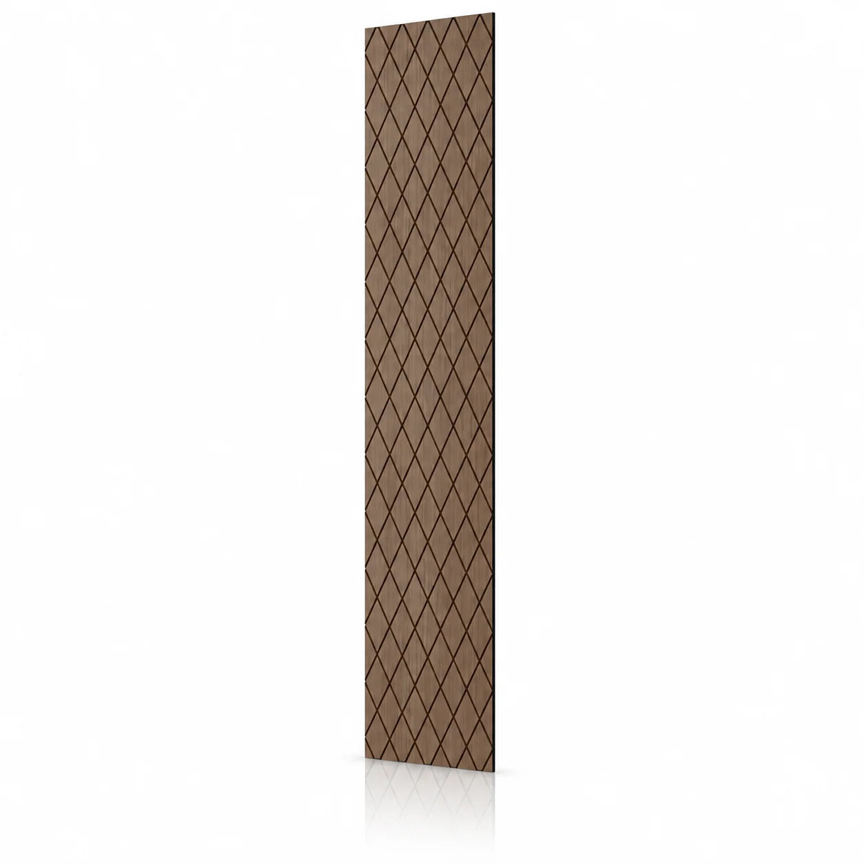 Walnut GrooveCraft Model 17 MDF wall panel 275 x 50 cm angled view