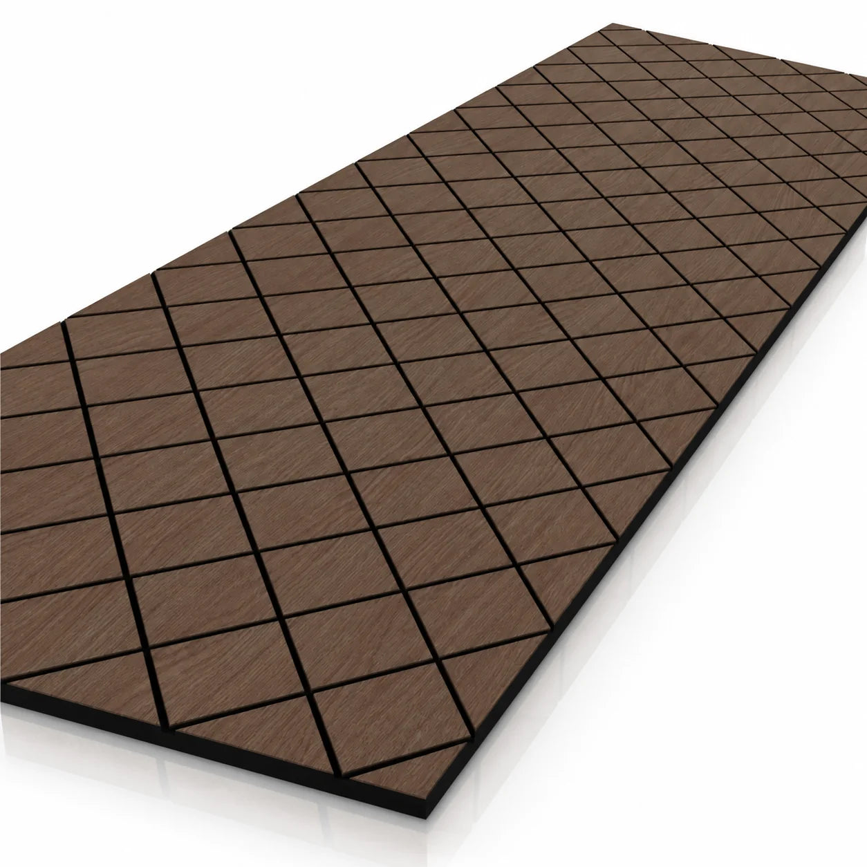 Close-up of Walnut GrooveCraft Model 17 MDF panel with diamond milled pattern