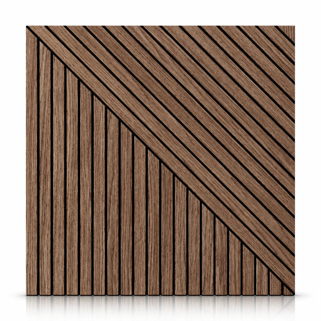 Walnut GrooveCraft MDF wall panel 50 x 50 cm front view