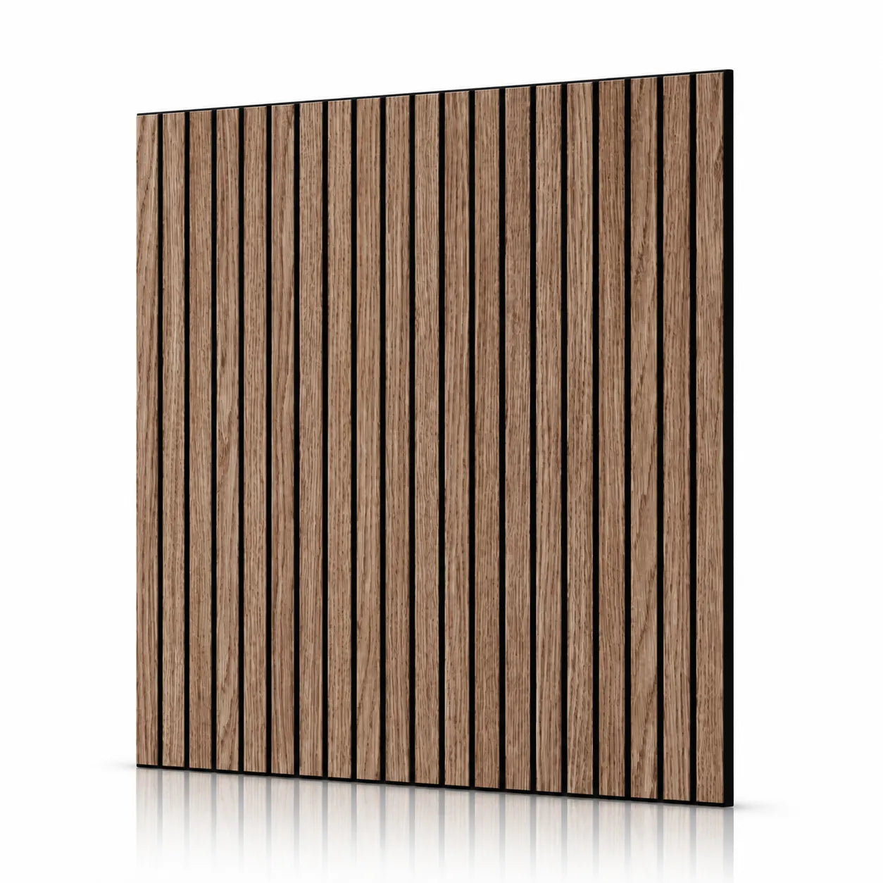Walnut GrooveCraft Model 5 MDF wall panel with vertical slat design