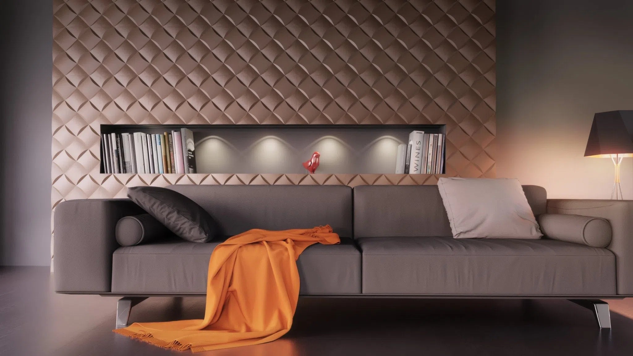 Model Wicker - 3D Gypsum Wall Panels
in the living room | DecorMania UK 