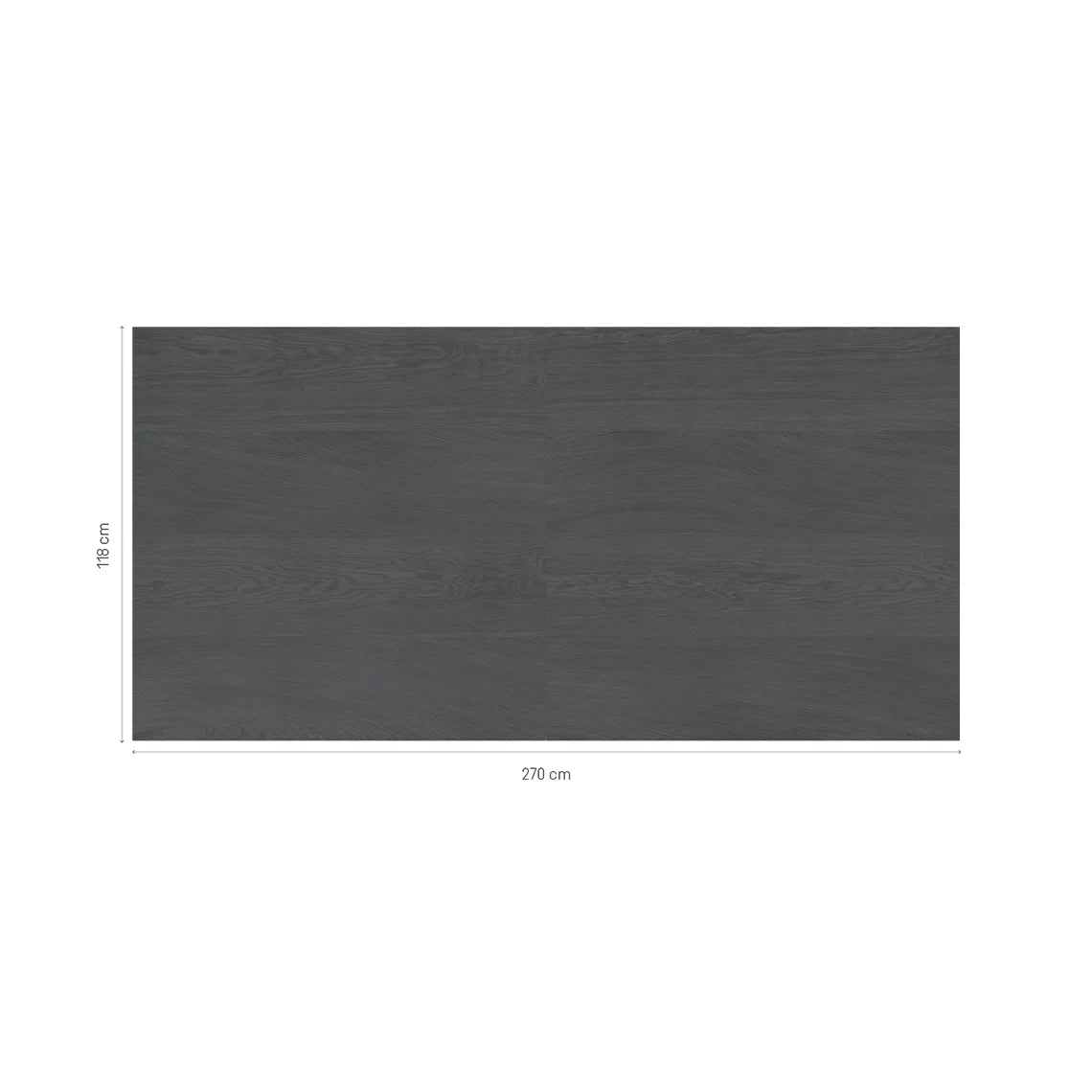 Wood Carbon decorative wall panel – dark wood grain finish, 270 × 118 cm