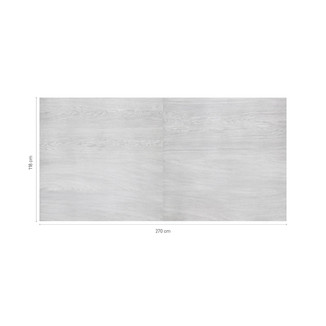 Wood Snowy panel layout in two columns and four rows, measuring 270 cm wide by 118 cm high