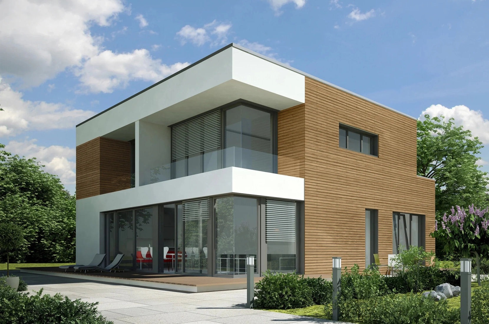 Wood Texture Flexible Wall Panels LIGHT OAK contemporary house elevation Decormania UK