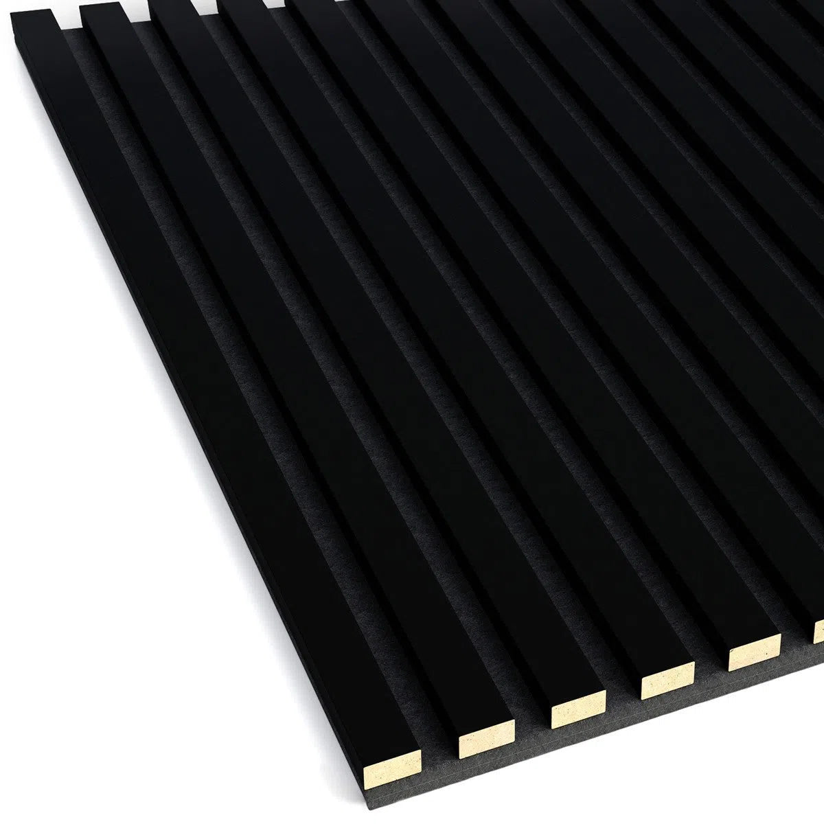 Wooden Acoustic Panels - BLACK Wall Slats texture closeup DecorMania UK