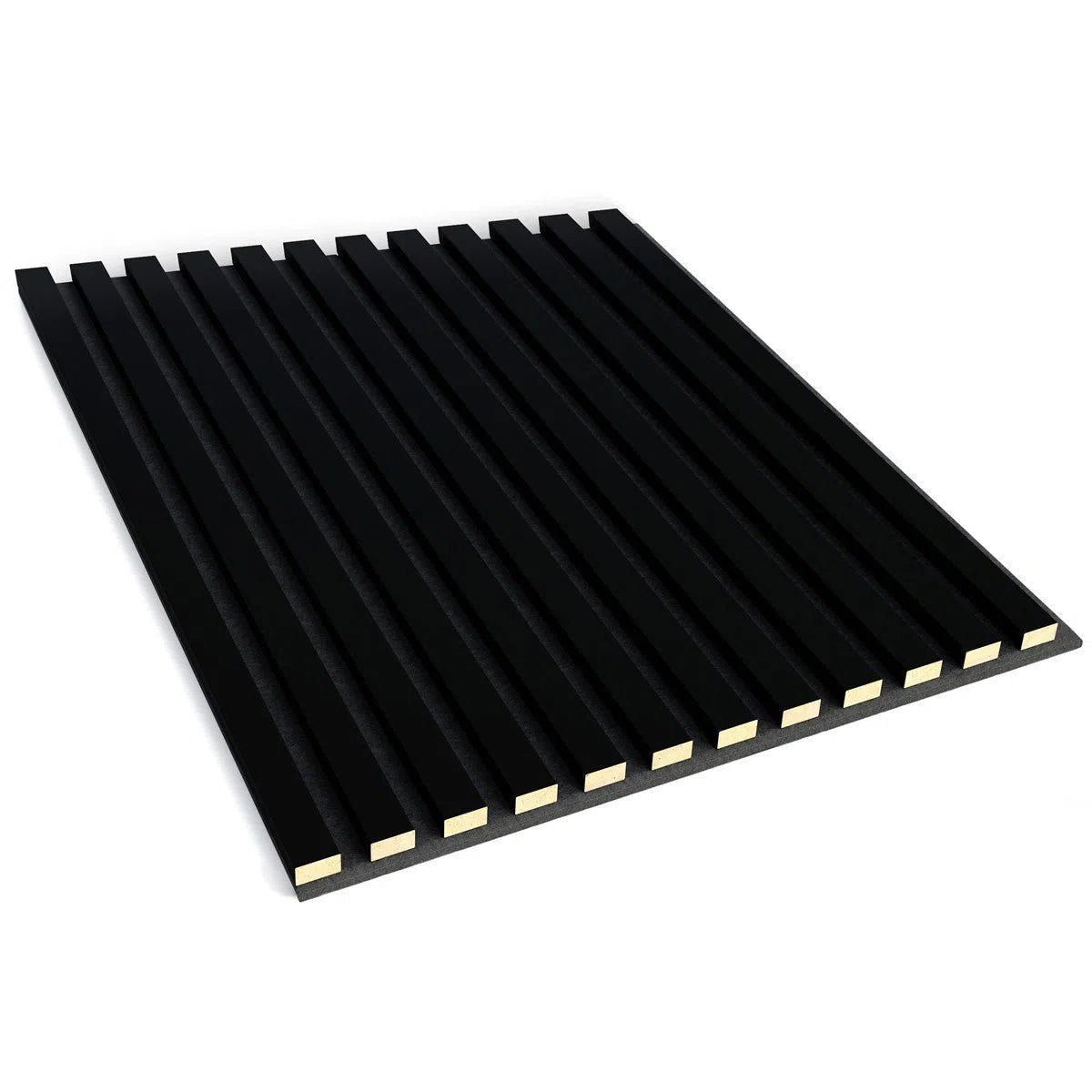 Wooden Acoustic Panels - BLACK Wall Slats on white background DecorMania UK