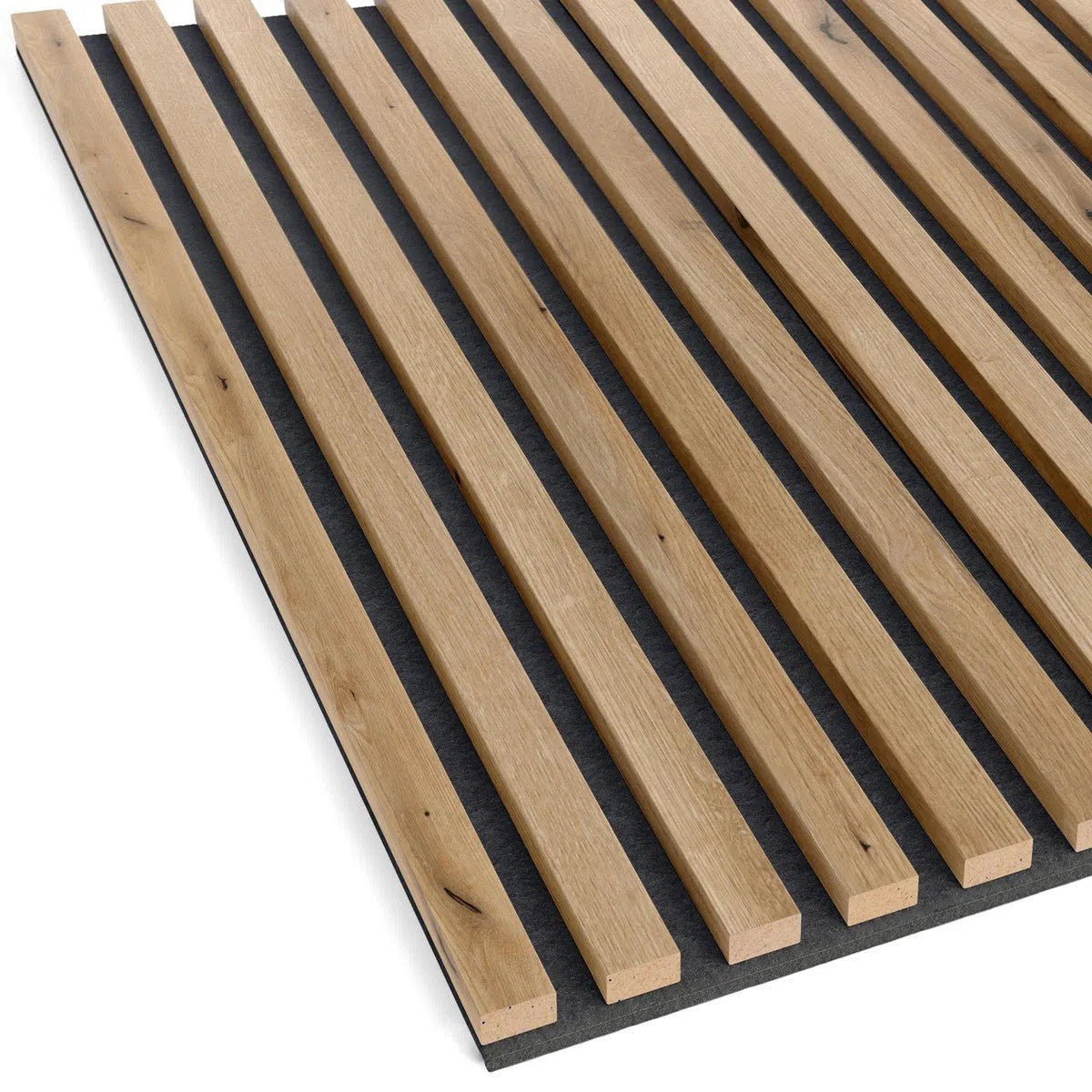 Wooden Acoustic Panels - EUROPEAN OAK Wall Slats on white background DecorMania UK