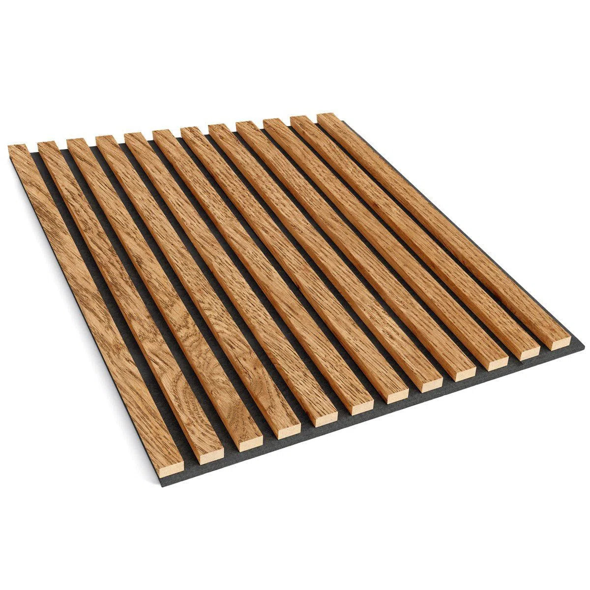 Wooden Acoustic Panels - VENEERED OAK Wall Slats single panel on white background DecorMania UK