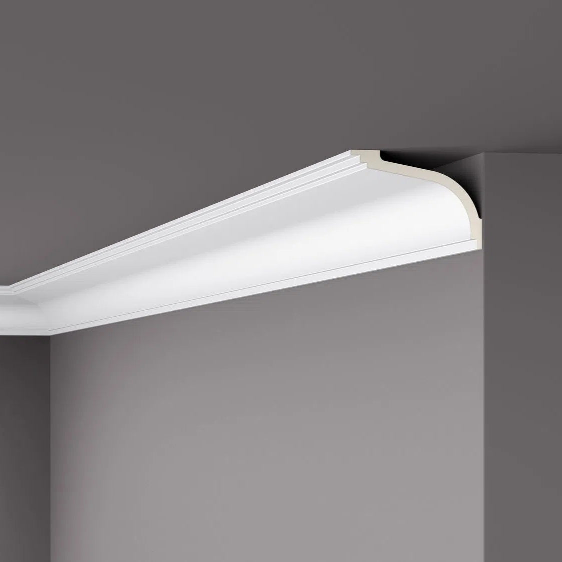 Z17 ARSTYL® 2M NMC Ceiling Coving on grey ceiling | DecorMania UK 