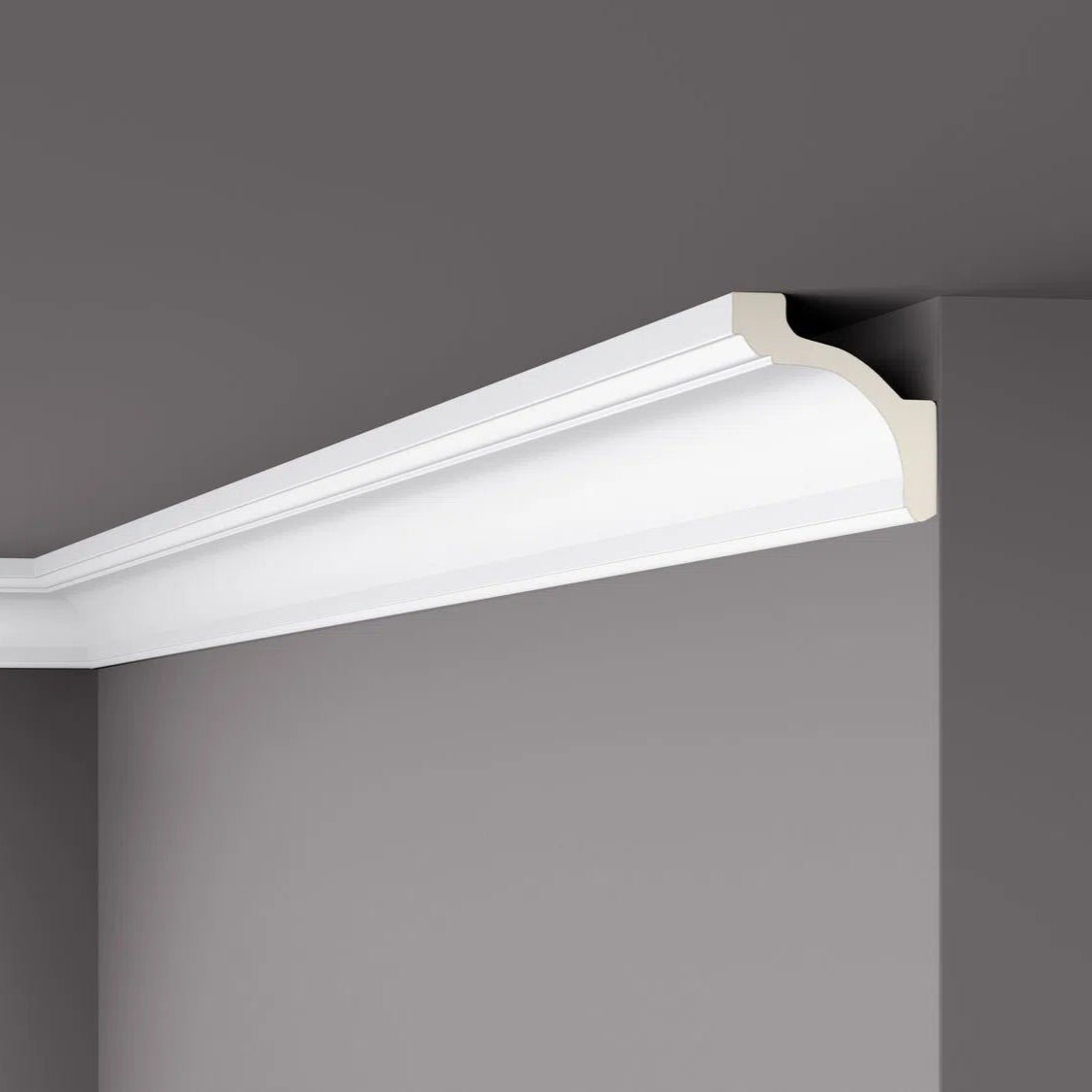 Z20 ARSTYL® 2M NMC Ceiling Coving on a grey ceiling | DecorMania UK 