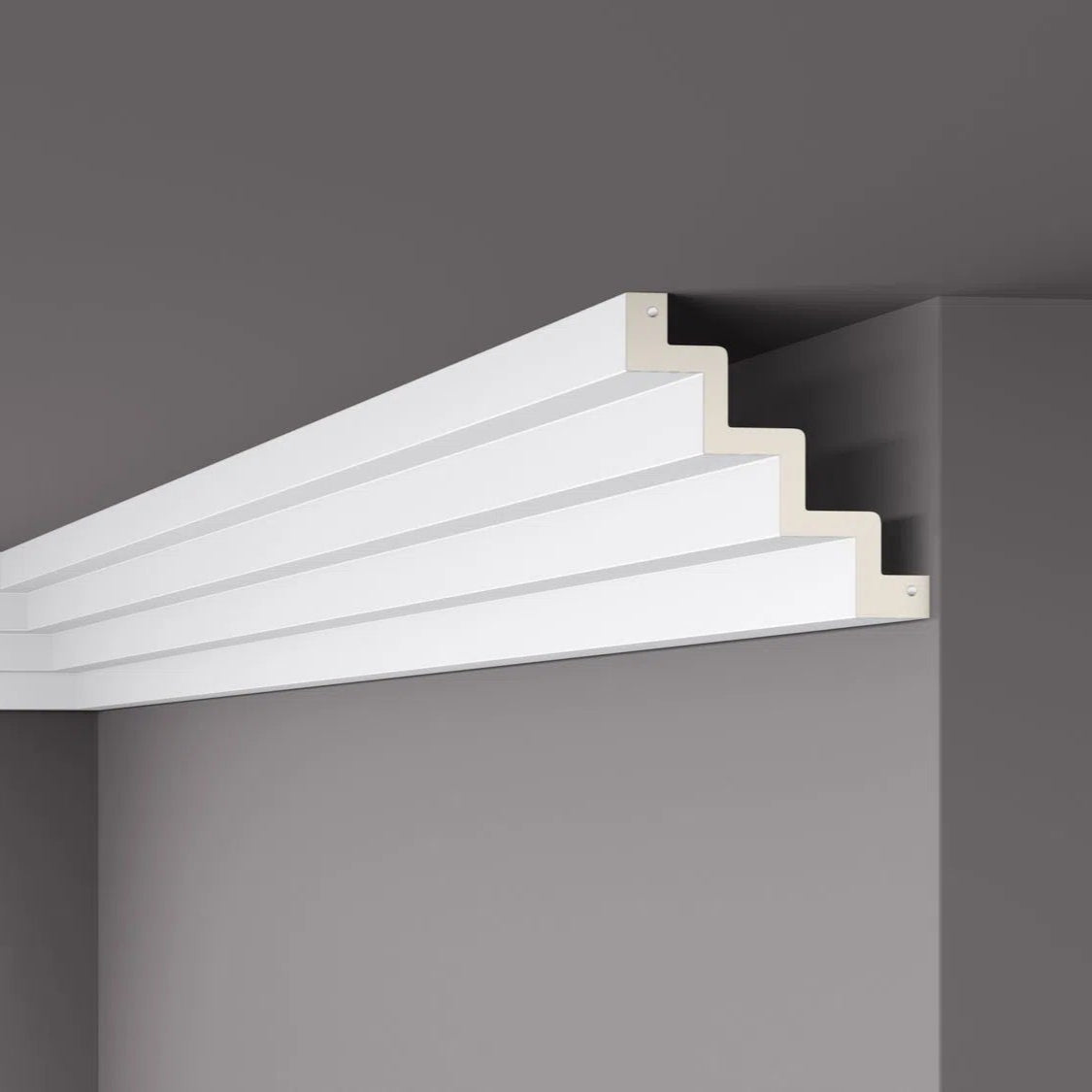 Z51 ARSTYL® 2M NMC Ceiling coving on grey ceiling | DecorMania UK 