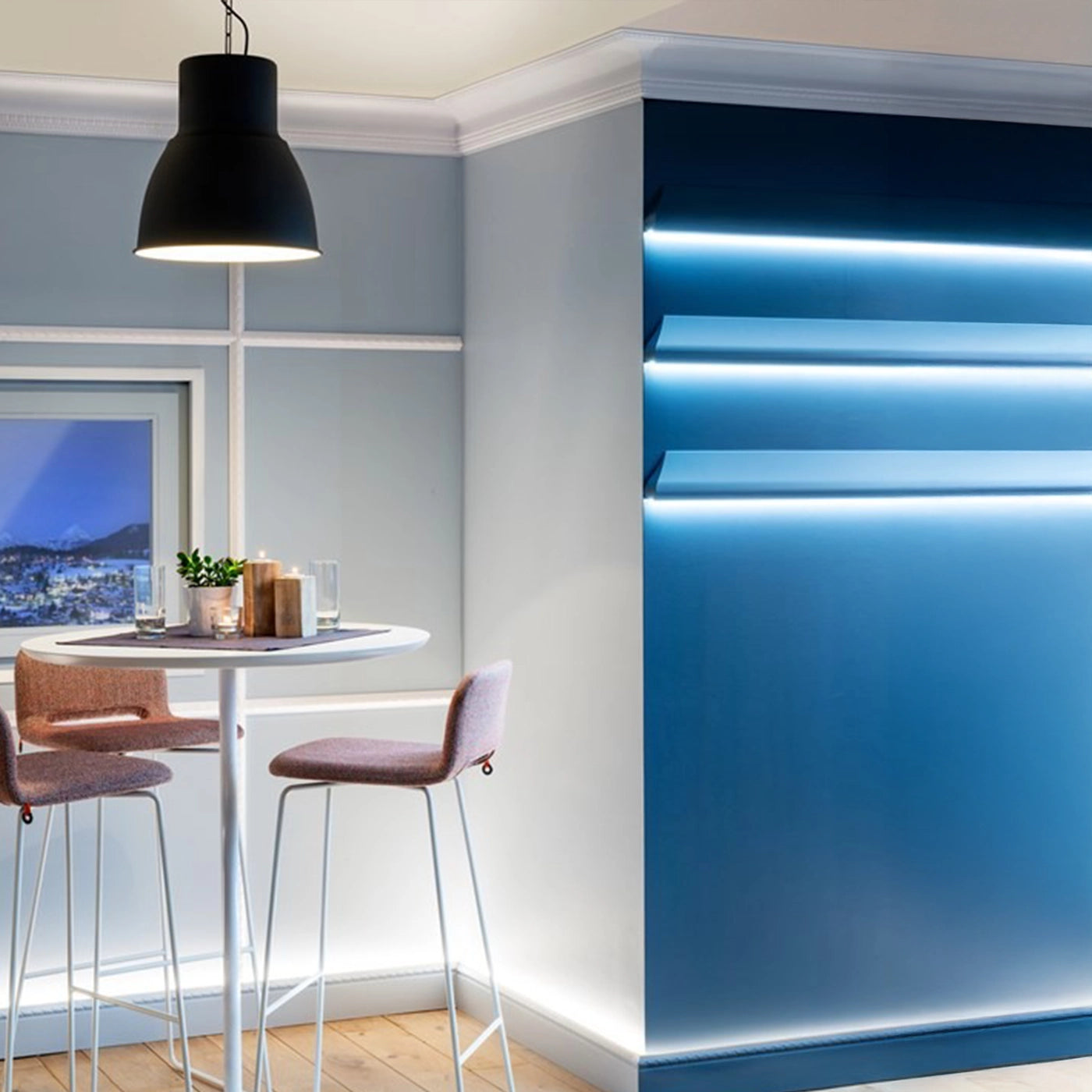 Z6 ARSTYL® 2M NMC Ceiling Coving with a led lightning | DecorMania UK