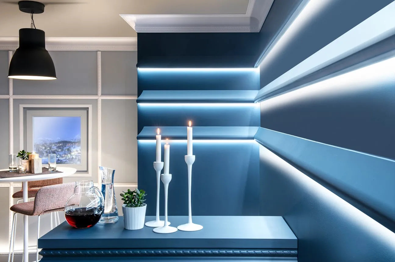 Z6 ARSTYL® 2M NMC Ceiling Coving with a led lightning | DecorMania UK