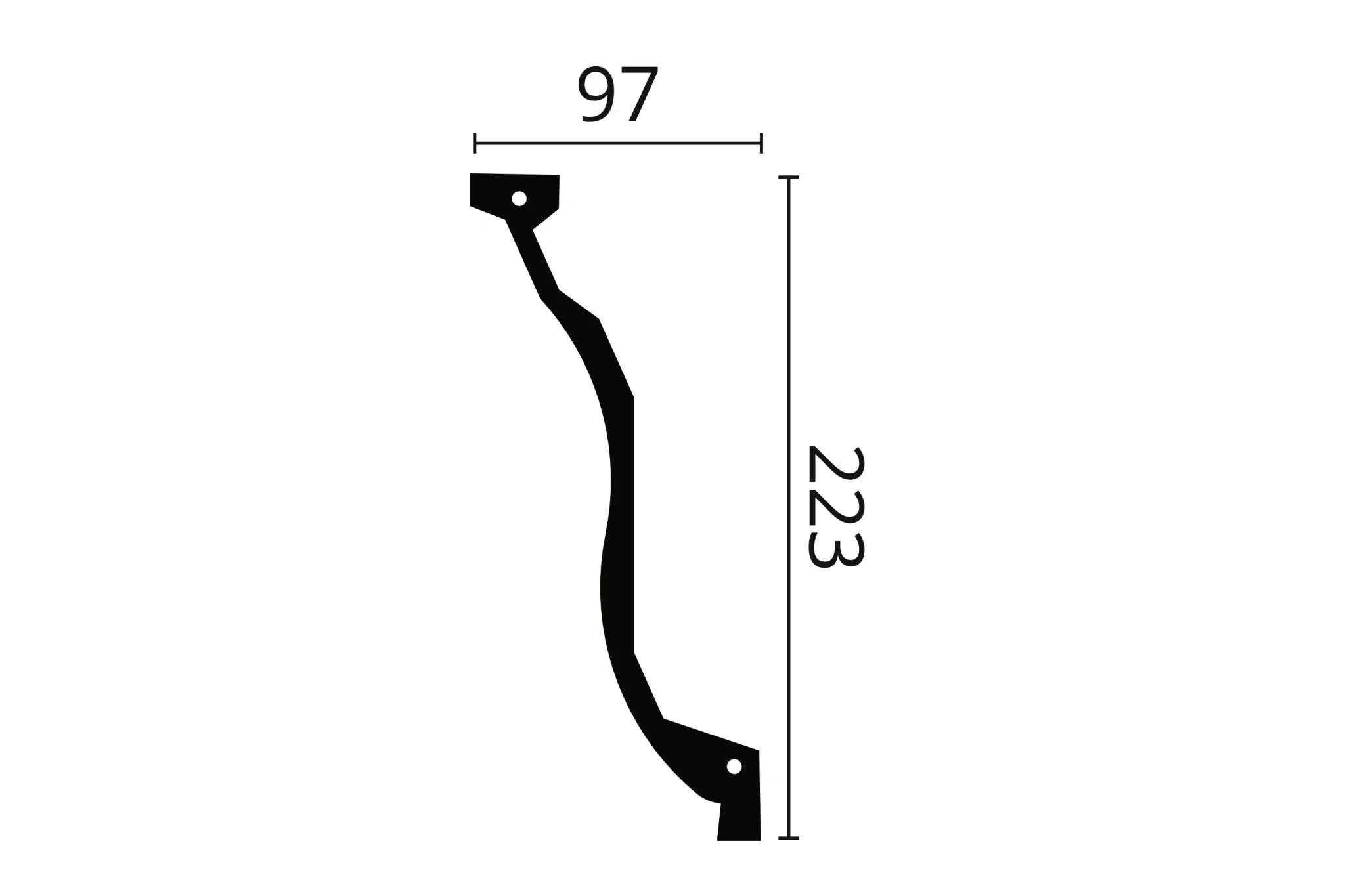 Dimensions of Z7 ARSTYL® 2M NMC Ceiling Coving | DecorMania UK
